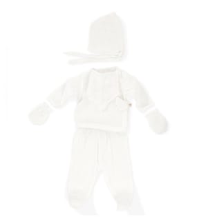 Ensemble pour nouveau-né (5 pièces), blanc, 100 % COTON
