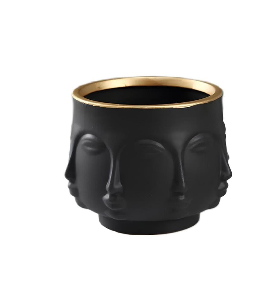 Pot décoratif, noir, 100 % POLYESTER