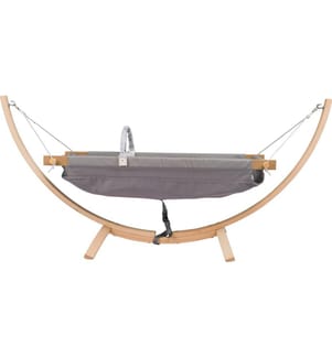 Hamac pour bébé, gris, 100 % BOIS, tissu : 100 % COTON