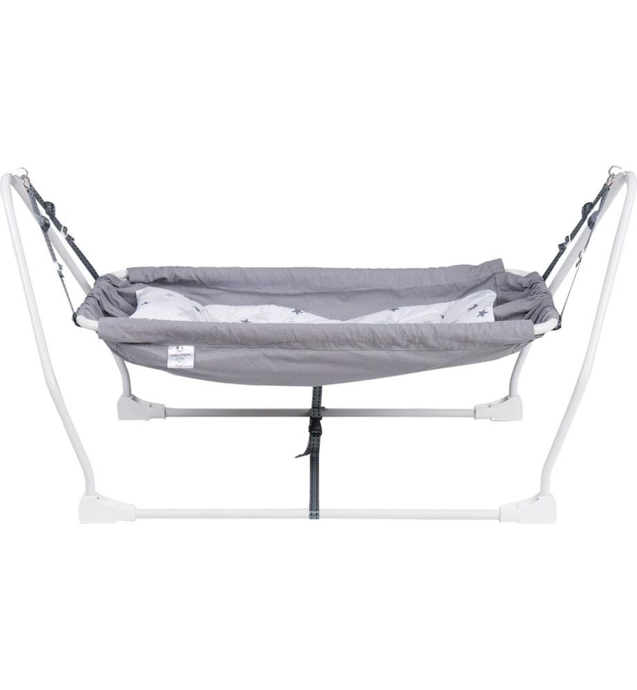 Hamac pour bébé, gris, 100 % MÉTAL, tissu : 100 % COTON