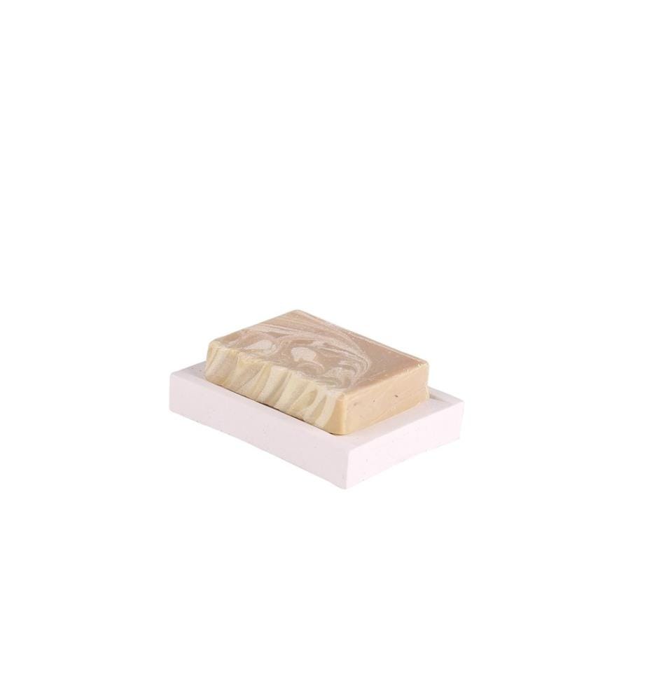 Porte-savon, blanc, 100 % BÉTON
