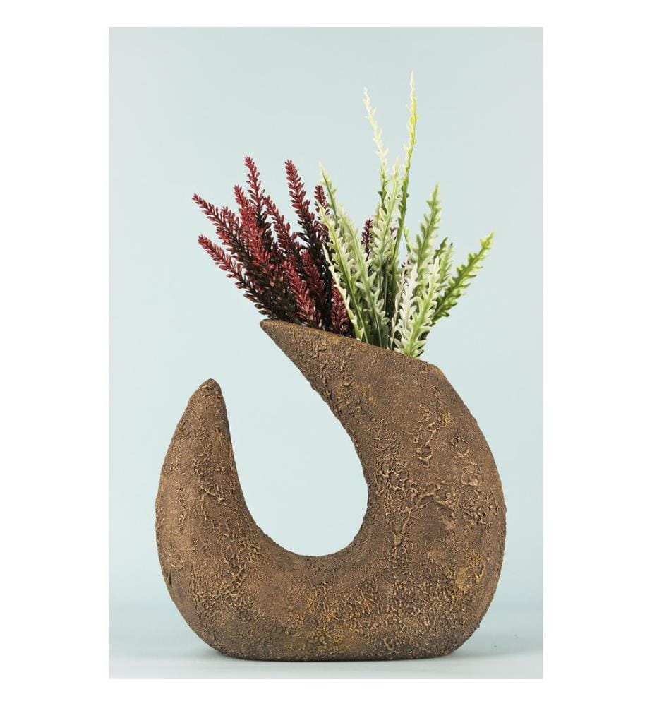 Pot décoratif, marron, CORPS EN CÉRAMIQUE