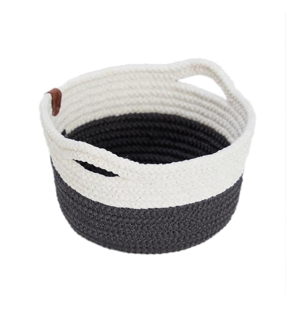 Korb, Schwarz, Weiss, 100 % JUTE