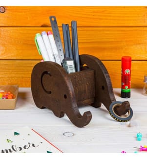 Organisateur de bureau, naturel, 100% bois