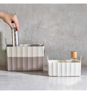 Organiseur de bureau, Brun, Crème, Blanc, Plastic Body