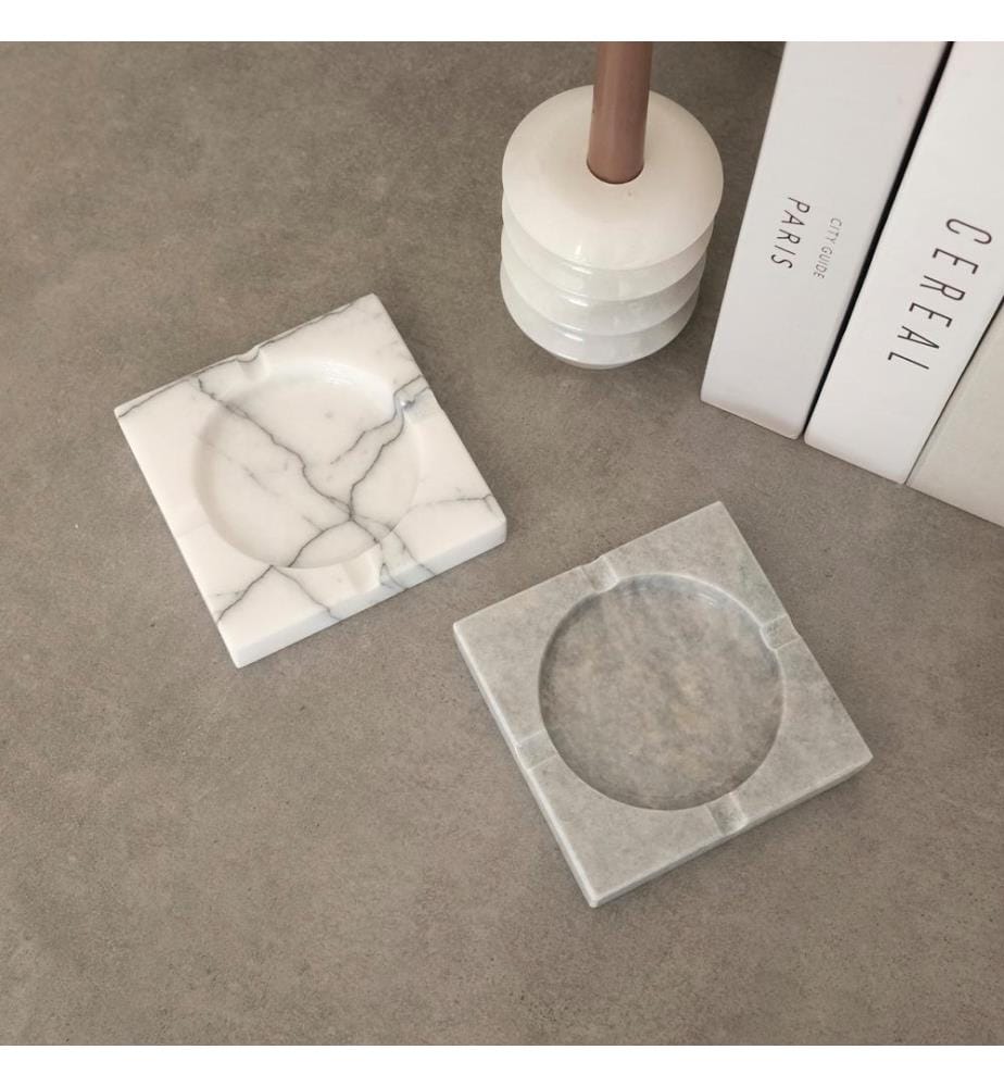 Cendrier, blanc, gris, 100% Sicily Lila Marble