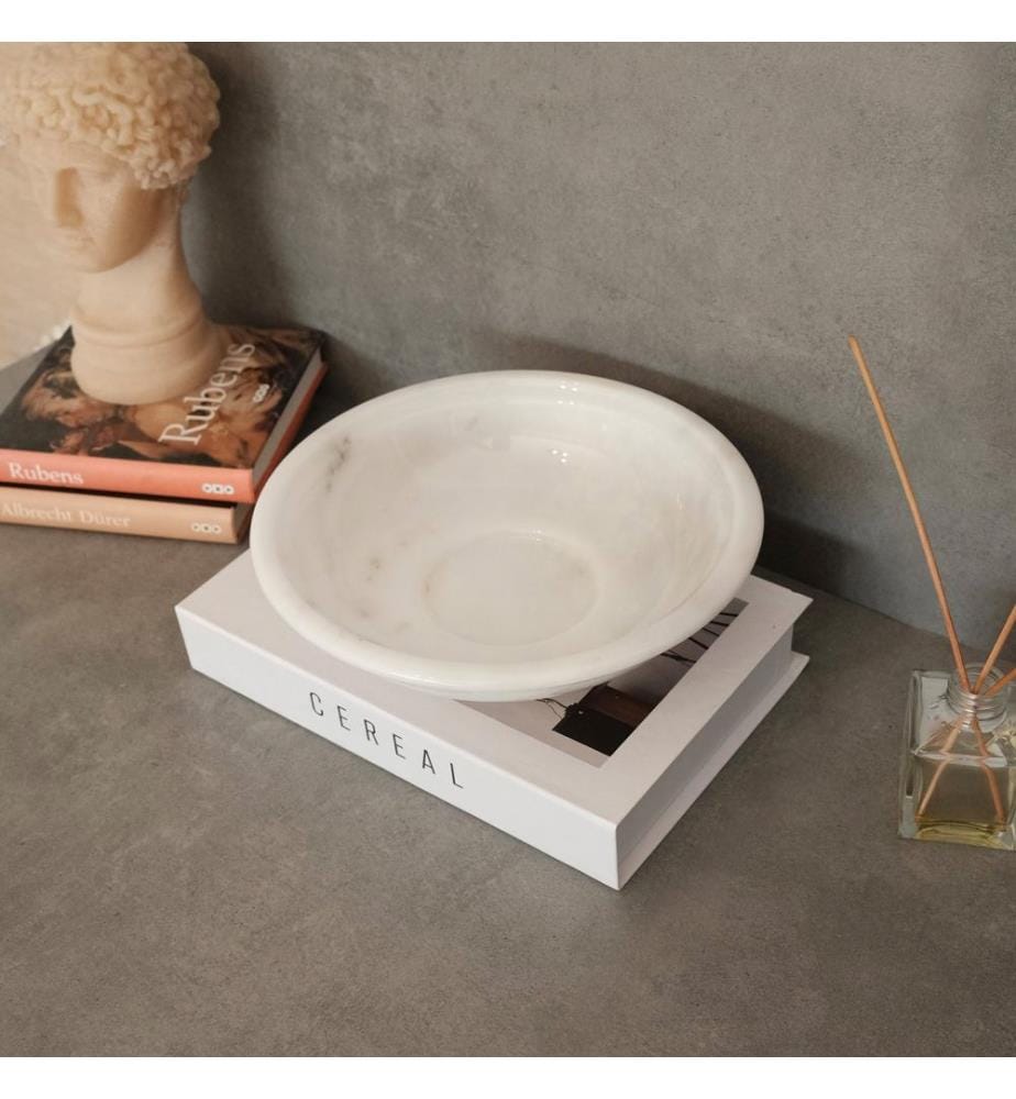Schale, weiss, 100 % Thassos-Marmor