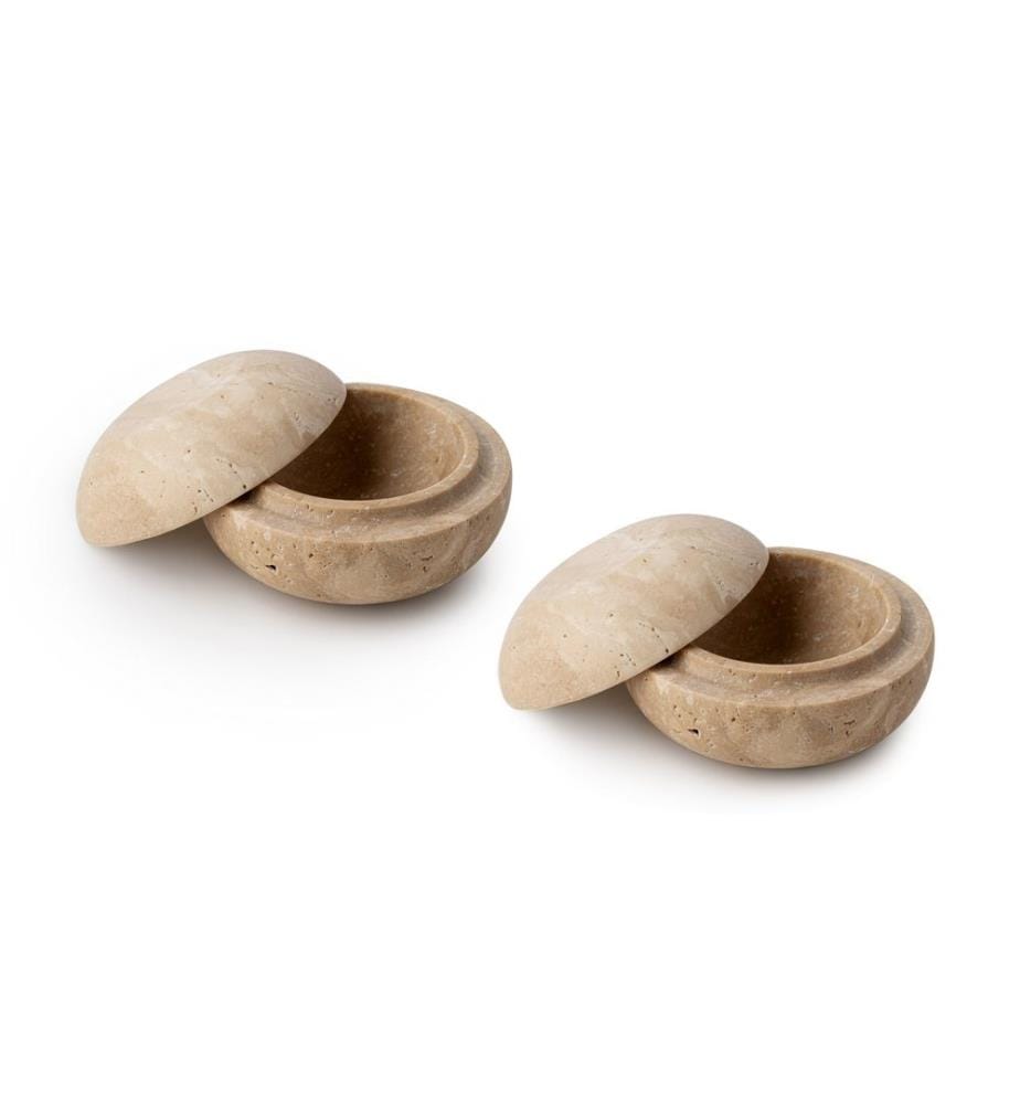 Schale, Beige, 100 % Travertinmarmor