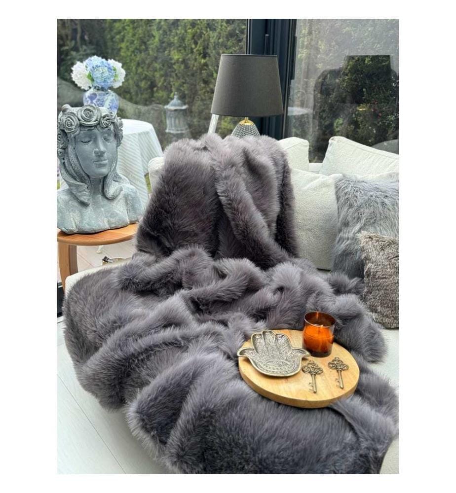 Sofaschal, Anthrazit, 100 % Polyester