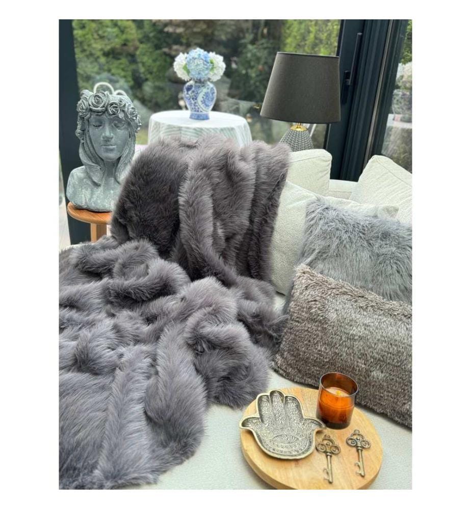Sofaschal, Anthrazit, 100 % Polyester
