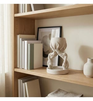 Pot décoratif, blanc, 100% BIOPLASTIQUE
