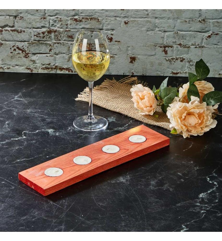 Tea Light Holder, Red, Wooden Tealight, Wooden Body