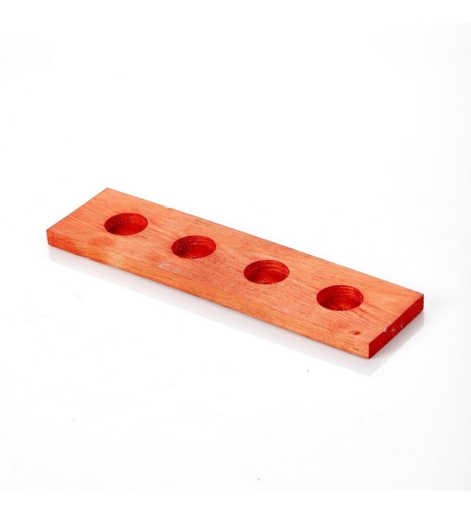 Tea Light Holder, Red, Wooden Tealight, Wooden Body