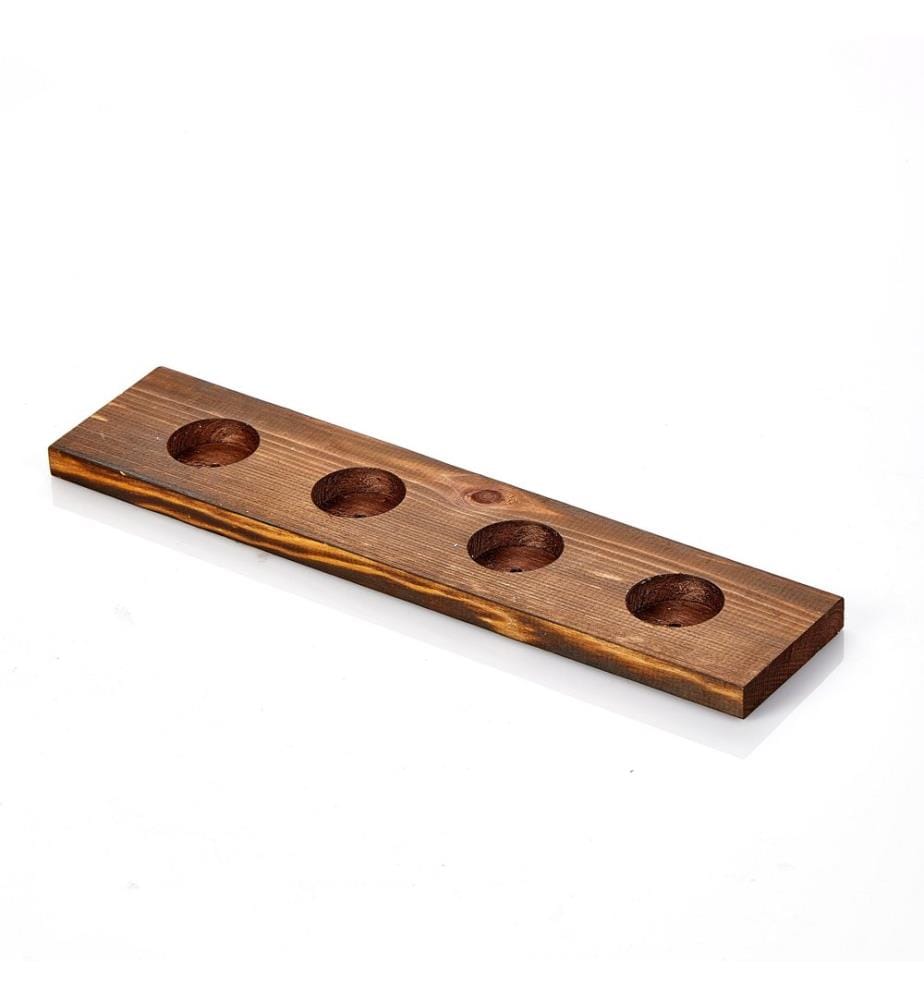 Teelichthalter, braun, aus Holz, Korpus aus Holz