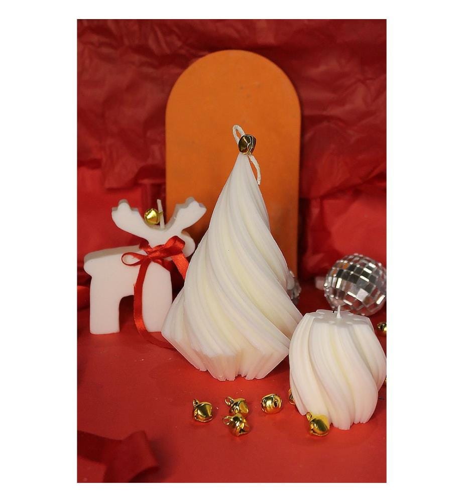 Set de bougies, 3 pièces, blanc clair, 100% SOYA WAX