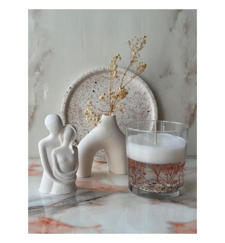 Set de bougies, 4 pièces, blanc, 100% CONCRETE
