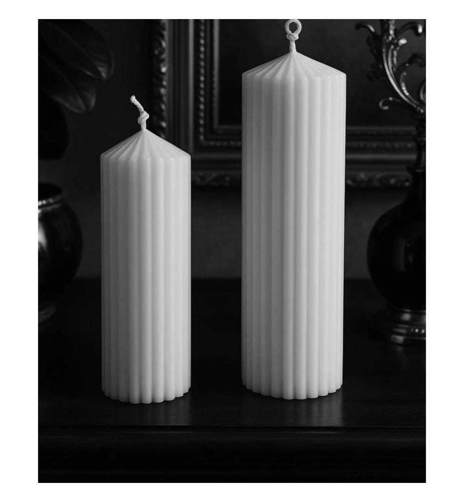 Set de bougies, 2 pièces, blanc, 100% SOYA WAX
