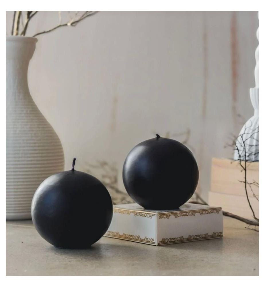 Set de bougies, 2 pièces, noir, 100% SOYA WAX