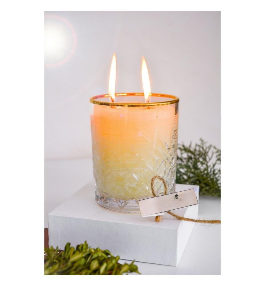 Kerze, Creme, 100% Glas