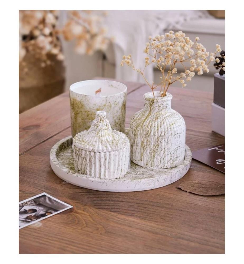 Set de bougies, 5 pièces, or, 100% CONCRETE