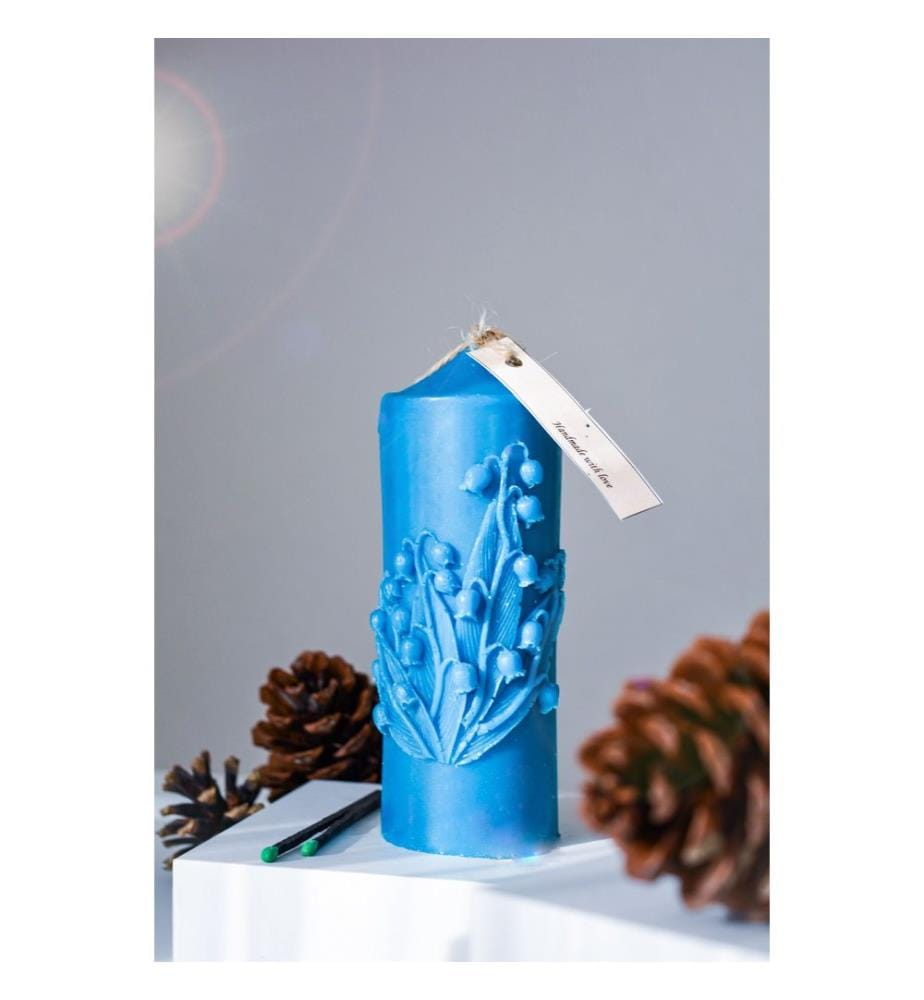 Bougie, bleue, 100% SOYA WAX