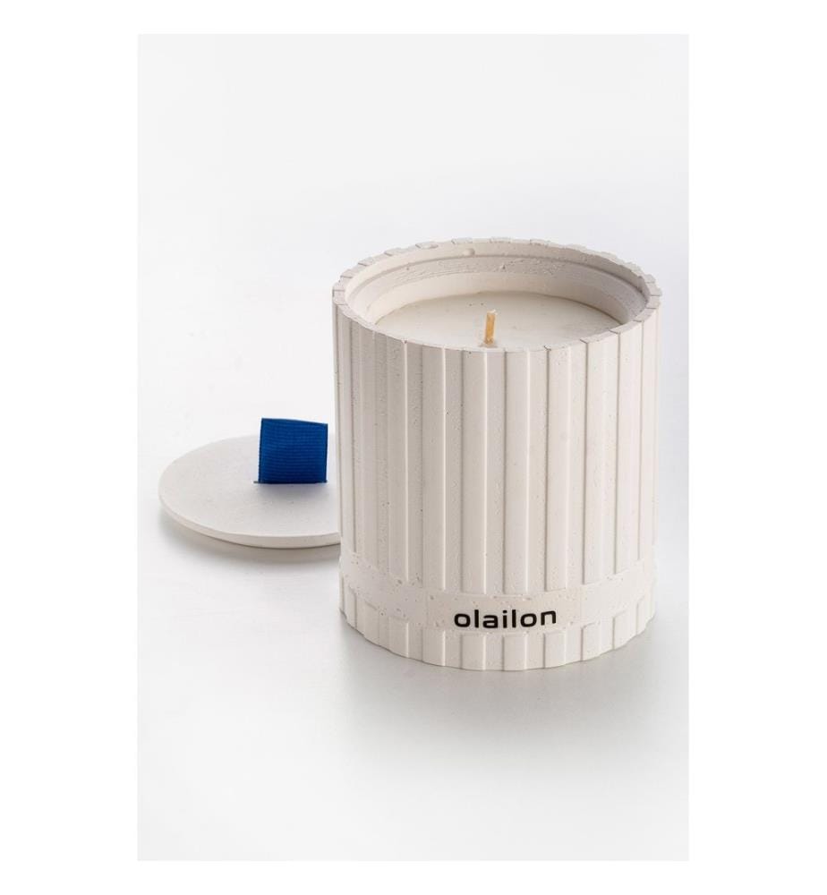 Bougie, blanche, CONCRETE / RIBBON