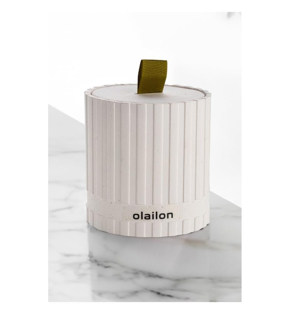 Bougie, Blanc, Vert, CONCRETE / RIBBON