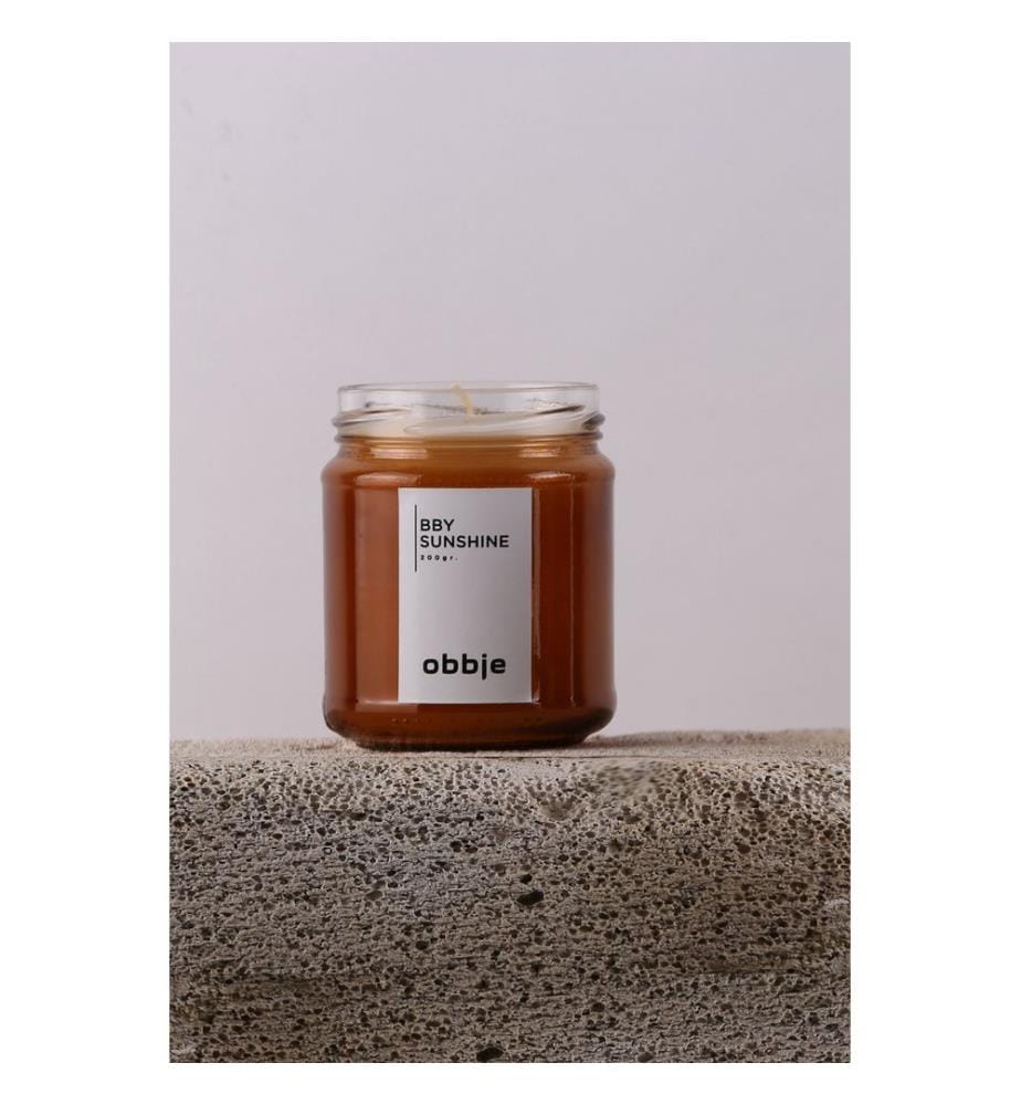 Kerze, Bernstein, 100% Glas