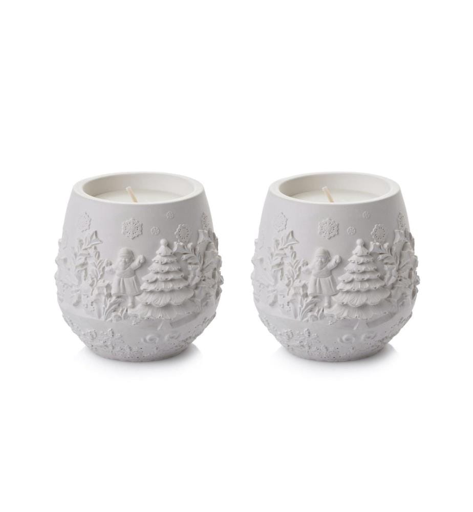 Set de bougies, 2 pièces, blanc, 100% PARAFFINE (5% huileux)