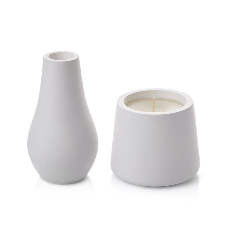 Set de bougies, 2 pièces, blanc, 100% PARAFFINE (5% huileux)