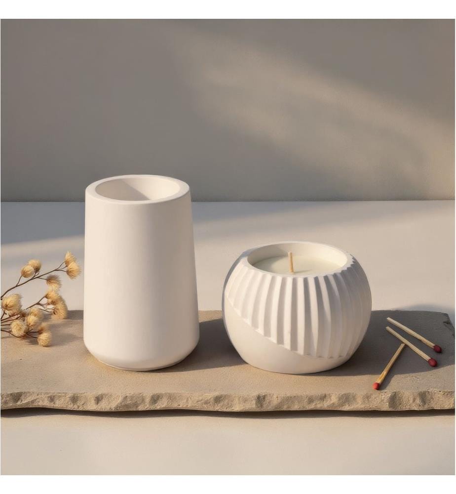 Set de bougies, 2 pièces, blanc, 100% PARAFFINE (5% huileux)