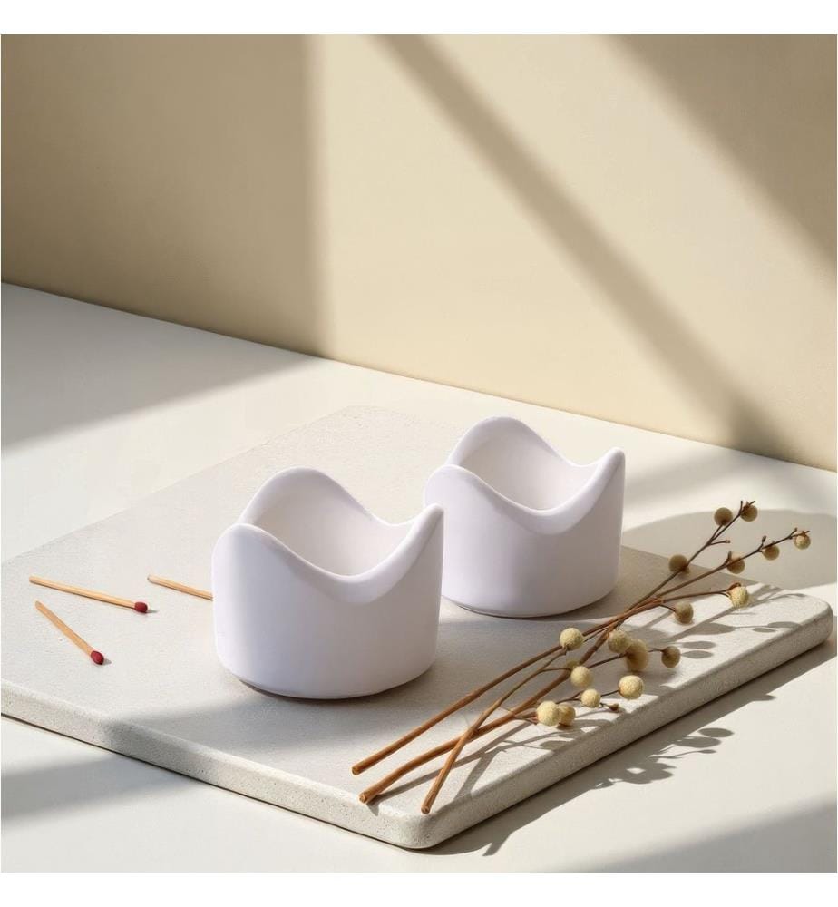 Set di candele, 6 pezzi, bianche, dimensioni: 6 x 6 x 5 cm / 15 ml (6 pezzi)