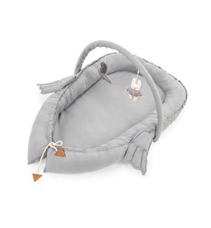 Lettino per neonati, grigio, imbottitura 100% fibra, tessuto: 100% cotone