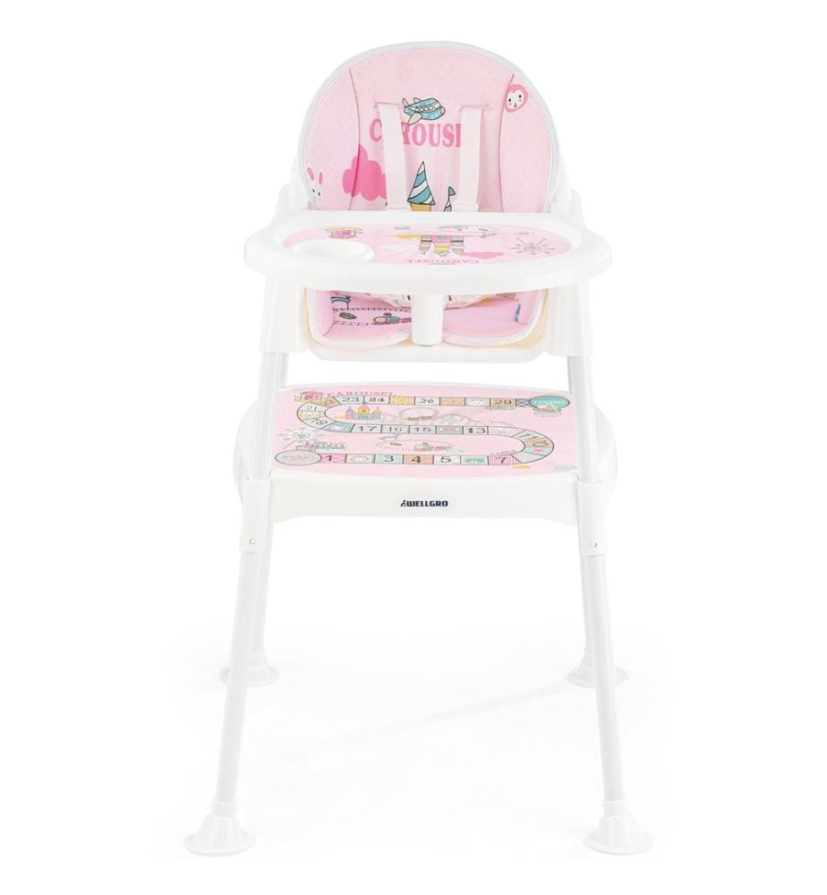 Chaise de bébé, rose, 100% PLASTIQUE, Coussin : 80% COTON / 20% POLIYESTER, Cadre : 100% METAL
