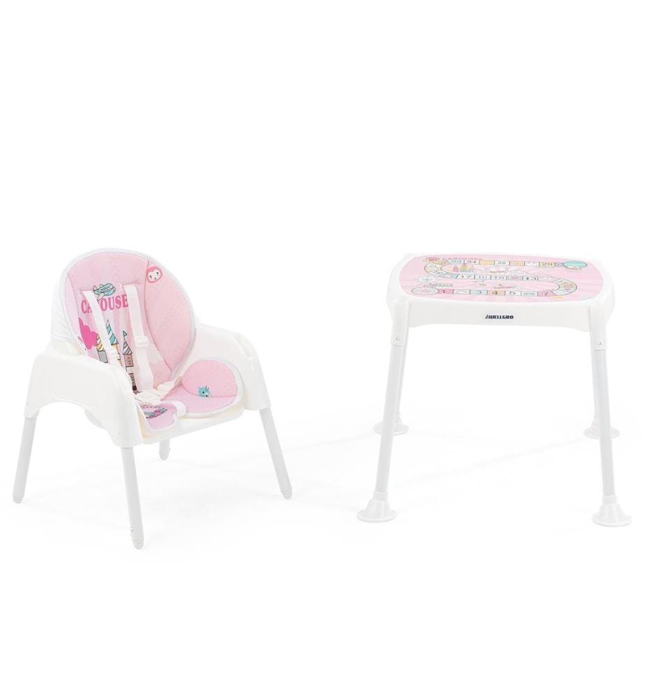 Chaise de bébé, rose, 100% PLASTIQUE, Coussin : 80% COTON / 20% POLIYESTER, Cadre : 100% METAL