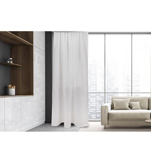 Transparenter Vorhang, 2-teilig, Weiss, 100 % Polyester