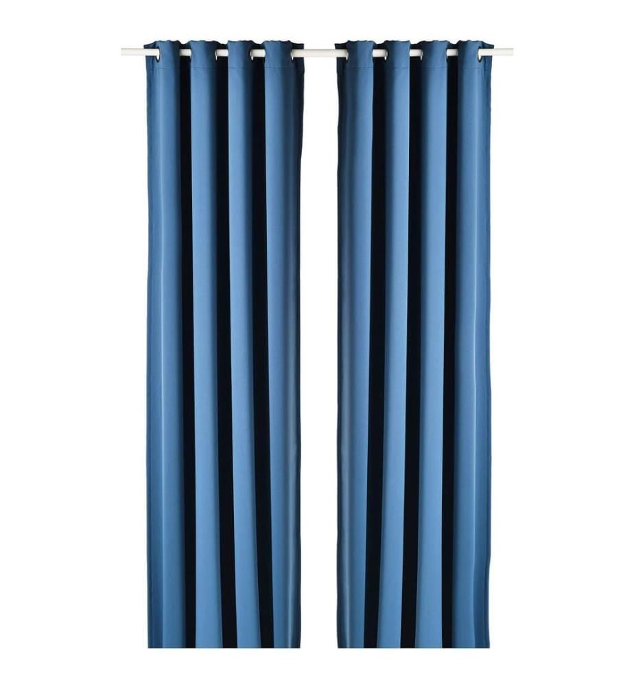 Rideau, bleu, 100% POLYESTER