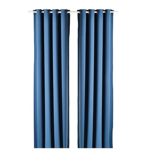 Vorhang, 2-teilig, Blau, 100 % Polyester