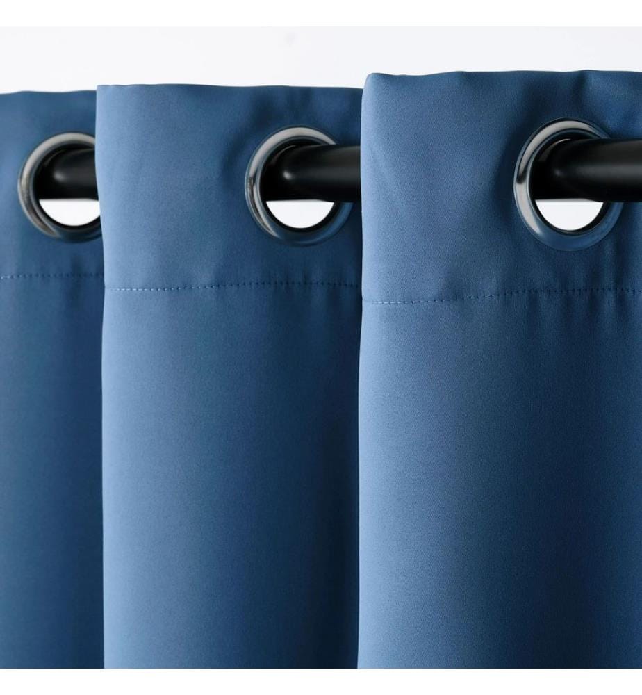 Vorhang, 2-teilig, Blau, 100 % Polyester