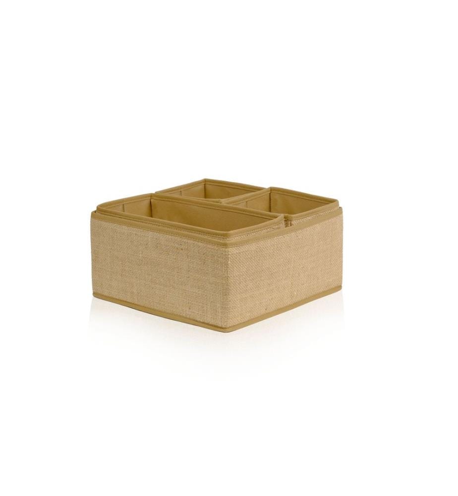 Felt Organizer Set, 4 Pieces, Natural, 100% JUTE