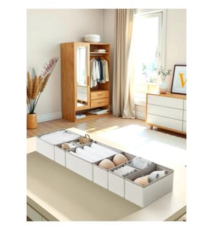 Filz-Organizer-Set, 8-teilig, Weiss, 70 % Polyester / 30 % Baumwolle