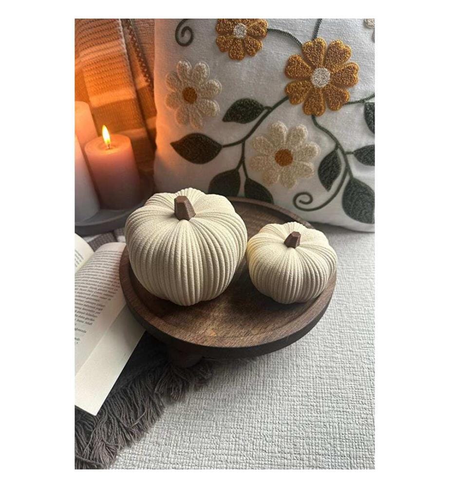 Set de bibelots, 2 pièces, crème, 100% BIOPLASTIQUE