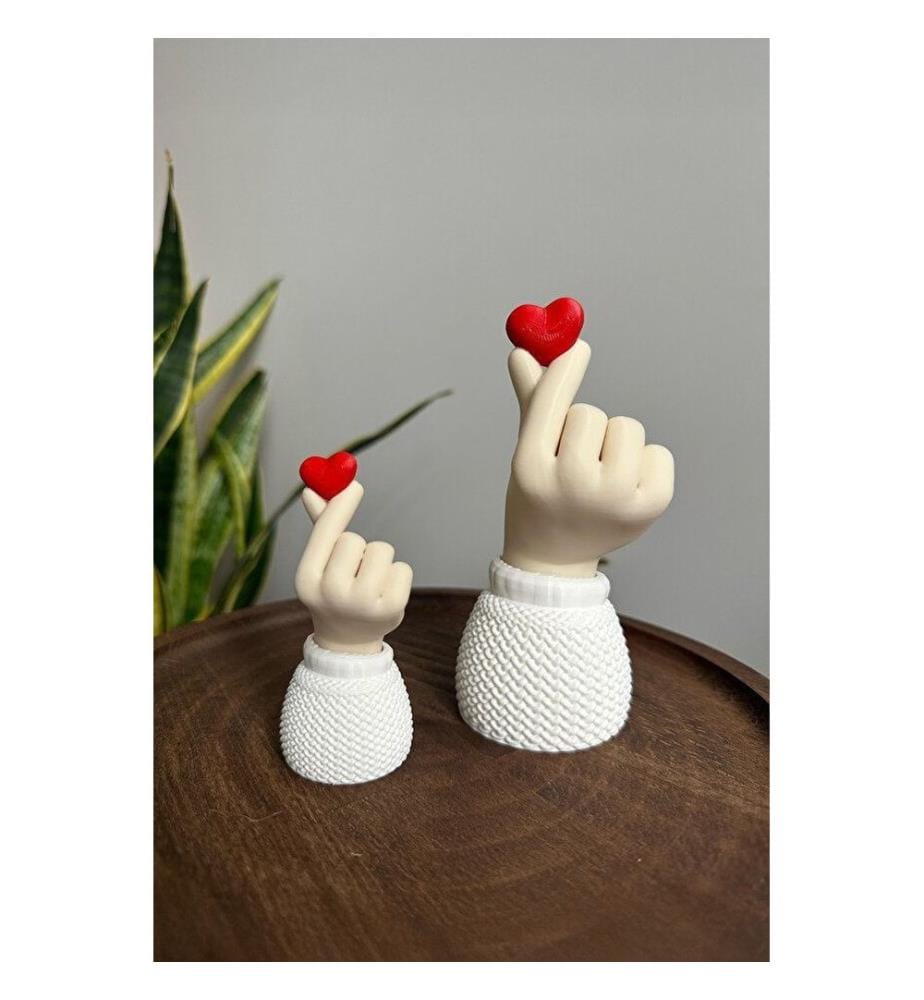 Set de bibelots, 2 pièces, blanc, crème, rouge, 100% BIOPLASTIQUE