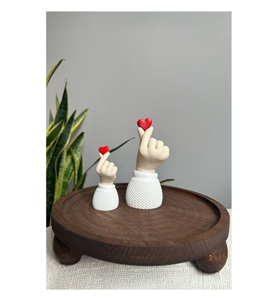 Set de bibelots, 2 pièces, blanc, crème, rouge, 100% BIOPLASTIQUE