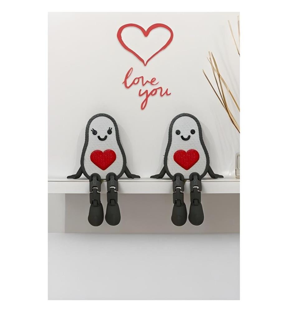 Set di ciondoli, 2 pezzi, bianco, nero, rosso, 100% bioplastica