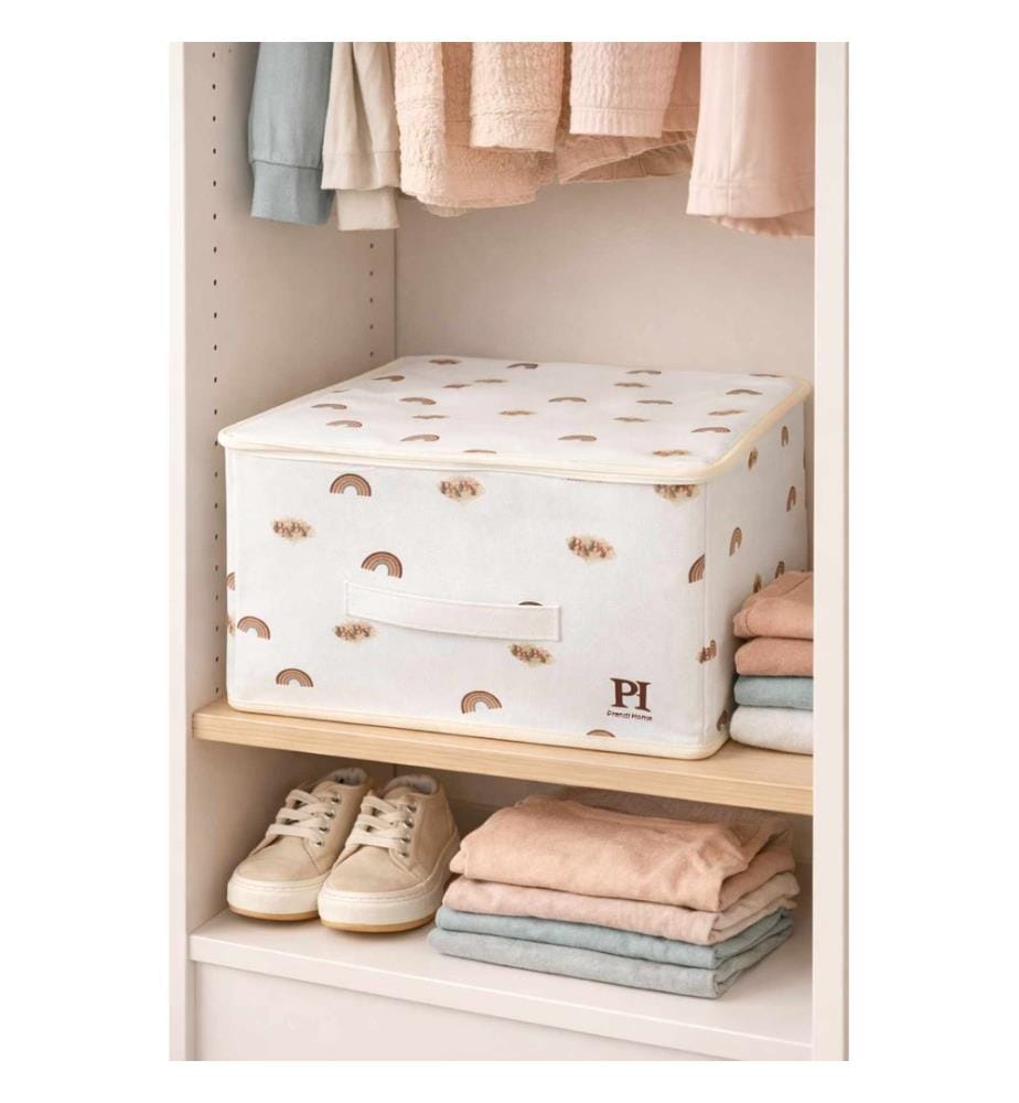 Aufbewahrungsbox-Set, 4-teilig, 100 % Polyester, Weiss