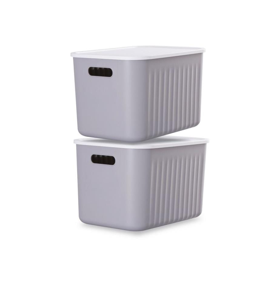 Dekorative Box, 100 % Kunststoff, Grau