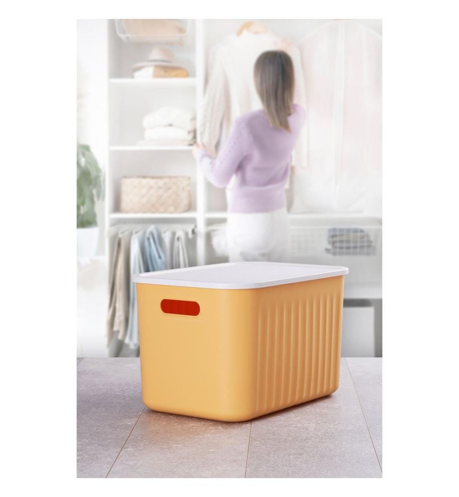 Dekorative Box, 100 % Kunststoff, Gelb