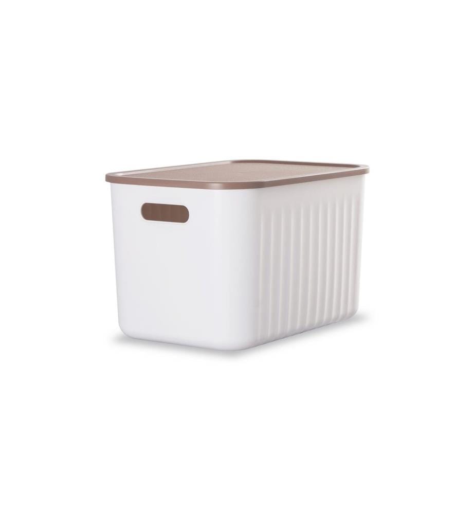 Dekoratives Boxenset, 2-teilig, 100 % Kunststoff, Weiss