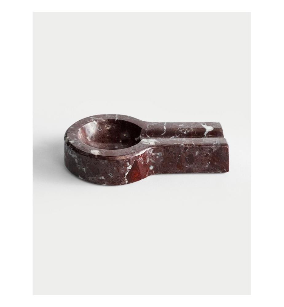 Aschenbecher, 100 % ROSSO LEVANTO MARMOR, Burgunderrot